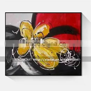 SHu1717 Handmade Flower Pot Canvas Painting for Bedroom thumbnail-1