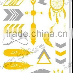 Fashion Star Metallic Sticker Gold and Silver Flash Temporary Tattoos thumbnail-1