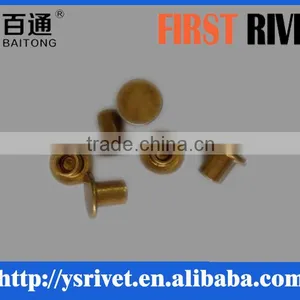 4*6mm Hollow Tubular Brass Rivet, Flat Head Semi Tubular Rivet thumbnail-2