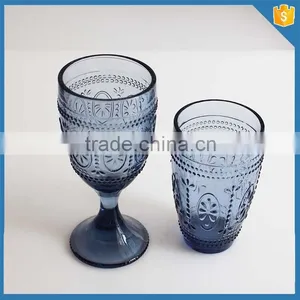 LXHY-S003 Crystal Glass Red Wine Colored Glass Antique Goblet thumbnail-4