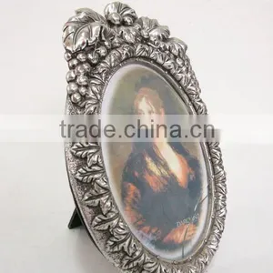 DS9030 Resin Antique Chrome Plated Grape Photo Frame Craft Wedding Table Decoration Gift Souvenir thumbnail-1