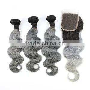 Hair Supplier Ombre Hair Extension Lace Closure Brazilian Hair Body Wave thumbnail-1