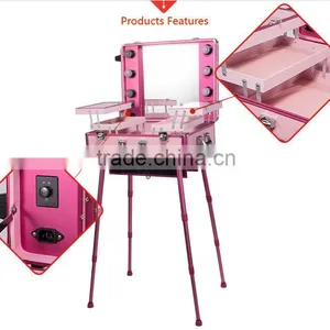 Sunrise Upgrade Super Quality Trolley Aluminum Makeup Case With Lights Mirror for 2016 Beauty & Cosmetic Import-Export Expo thumbnail-4