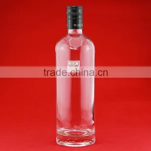 New Design Boston Round Bottle Square Glass Liquor Bottle Liquor Bottle Factory thumbnail-3