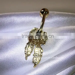 Wholesale 316L Surgical Steel Flower Crystal Navel Belly Rings Fake Industrial Piercing Jewelry thumbnail-2