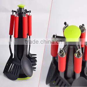 Best Food Grade Nylon Kitchen Utensils Set 6 Pieces For Cooking With Stainless Steel And Tpr Painting Of Kitchen Tools thumbnail-4