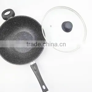 Cast-Aluminum Frying Pan Sets 18/20/24/28/30cm Marble Stone Coating With Lid thumbnail-1