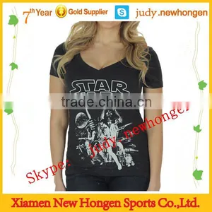 China V-neck T-shirt, Sublimation T-shirt Wholesale thumbnail-1