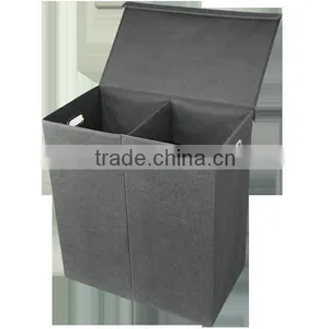 Free-standing White Polyester Folding Laundry Basket, Sturdy White Polyester Laundry Basket thumbnail-6