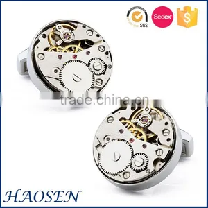 Luxury Quality Brass Watch Movement Custom Cufflinks For Men thumbnail-1