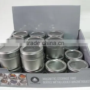 Pepper and Salt Tin Spice Containers With Magnetic on the Bottom thumbnail-1