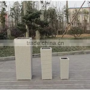 Big Indoor Outdoor Wicker Square Flower Pot thumbnail-2