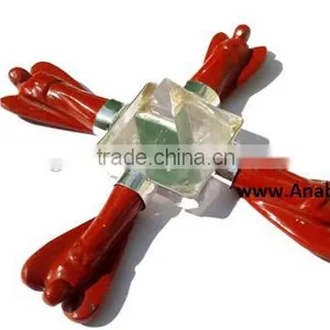 Red Jasper Angels Aagte Energy Generator With Crystal Quartz Pyramid thumbnail-6