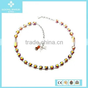 New Custom Brand Quality Red Crystal Fancy Necklace Sets thumbnail-6