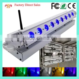 On Sale Rechargeable DMX Wireless Battery Powered Backdrop 6in1 RGBWA+UV 9pcs 18w LED Wall Washer thumbnail-1