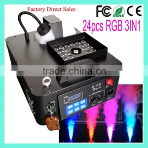 LCD Display DJ Geyser Geiser RGB CO2 Fog Cannon Pyro Vertical Upward 24x3W RGB 3IN1 LED Combination 1500W LED Fogger Machine thumbnail-1
