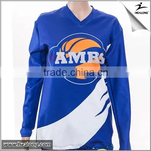 Sublimation Cheap Long Sleeve Training Shirt Basketball Shirt thumbnail-2