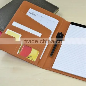 Professional Handmade pu Leather A4 Folder Executive Writing Pad Portfolio Stationery Document Organizer With Memopad Holder thumbnail-1