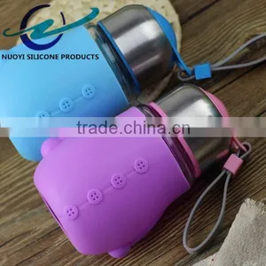 Creative Penguin Shape Glass Bottle Silicone Cup Sleeve thumbnail-3