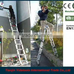 2x8 Steps 5m En131 Aluminum Folding Extension Portable Telescopic Ladder thumbnail-2