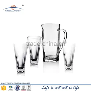 Clear Glass Ware Glass Water Pitcher Sets For Sale 1 Pitcher Plus 6 Glasses thumbnail-1