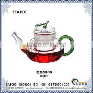 Clear Borosilicate Glass Tea Pot TP089-3GN thumbnail-1