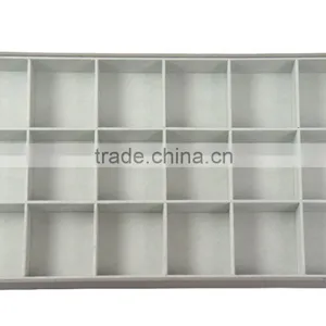 Stock Your Home 18 Compartment Stackable Jewelry Tray With Grey PU Leather thumbnail-2