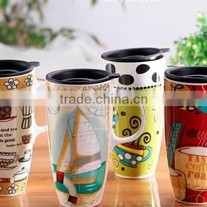 Custom Ceramic Couple Mug Cup With Lid thumbnail-5