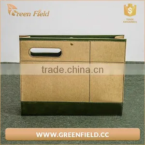 Recycle Washable Kraft Paper Clutch Bag With Woolen Cover thumbnail-2