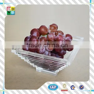 Customized Squar Acrylic Compote for Fruits/ Plexiglass Acrylic Round Fruits Holder/new Design Acrylic Fruits Dish From China thumbnail-1