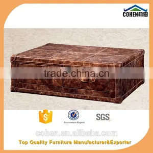 Jane European Style Cheap Living Room Furniture Design Center Table Trunk With Genuine Leather Covered thumbnail-3