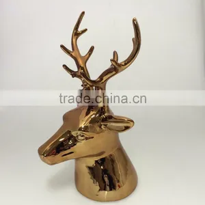 Factory Directly Gold Plating Ceramic Deer Head for Sales thumbnail-1