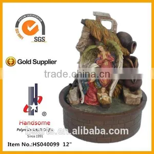 10 Inch New Design Holy Family Resin Small Decorative Indoor Water Fountain thumbnail-4