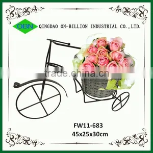 Bicycle Frame Mini Wicker Flower Basket thumbnail-1