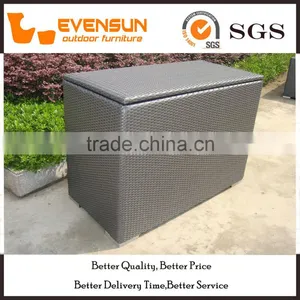 White And Grey Wicker Storage Box Rattan Furniture thumbnail-1