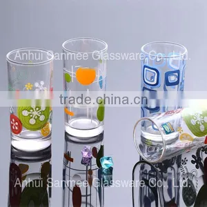 Decorative Printed Glass Juice Glass Cup Milk Glass Design Glass Tumbler thumbnail-1