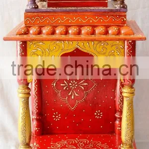 Hand Painted Mini Wooden Temple With 1 Drawer thumbnail-1