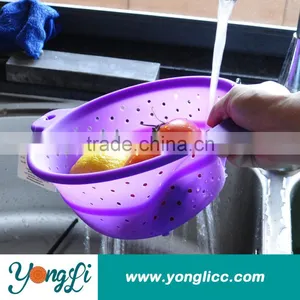 Collapsible Over the Sink Colander Collapsible Nesting Colander thumbnail-1
