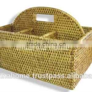 Full Rattan Flatware Caddy thumbnail-1