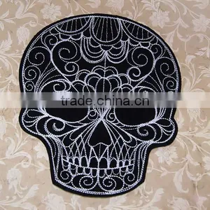 2017Customized Cool Skull Embroidery Patch, Virious Skull Embroidered Patch thumbnail-1