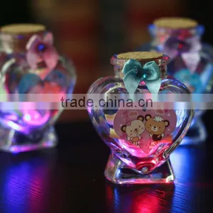 Glitter Love Heart Shape Wooden Cork Glass Wishing Bottle 2017 Best Valentine's Day Gifts for Her thumbnail-1