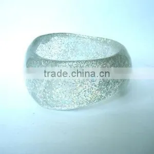 Silver Resin Bangle Bracelets Wholesale Bangle Clear Resin for Jewelry Making thumbnail-1