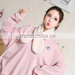 New Winter Fashion Women Scarf Faux Rabbit Fur Plush Warm Scarf Lady Solid Color Scarves thumbnail-6