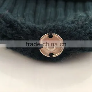 Myfur Navy High Quality Cheap Wool Knit Cap and Hat With Real Raccoon Fur Pompom thumbnail-4