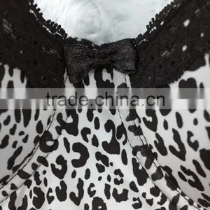 Mature Women Underwear Body Suit Corset Leopard Prints G-string Set OEM thumbnail-4