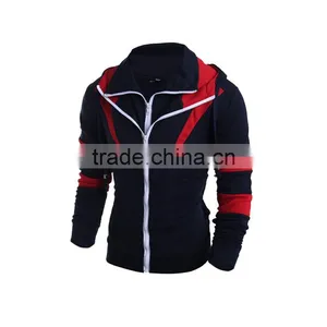 Man Hoodie Zipper Cardigan Constract Color Winter Sweatshirt Hoodie thumbnail-1
