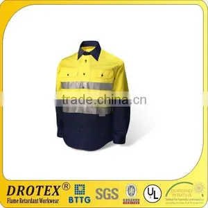 Fluorescent Yellow Reflective Fireproof Work Shirts thumbnail-1