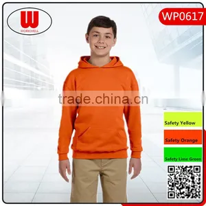 Hi Vis Orange Children Pull Over Sweatshirt Blank Custom Pullover thumbnail-1
