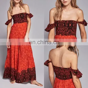 Sexy Off-shoulder Jumpsuit 2013 Sex Jumpsuit African Pattern Onesie Jumpsuit thumbnail-5