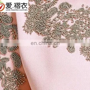Pleated Short Dresses Beaded Chiffon Women Dresses Summer thumbnail-6